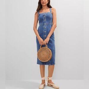 Barbour Blue Darcie Denim Pinafore Dress